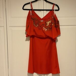 Red Sequin Embellished Dress